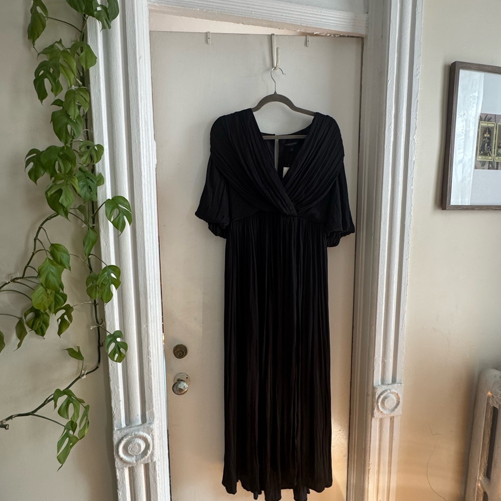 Banana Republic Black Pleated Maxi Gown